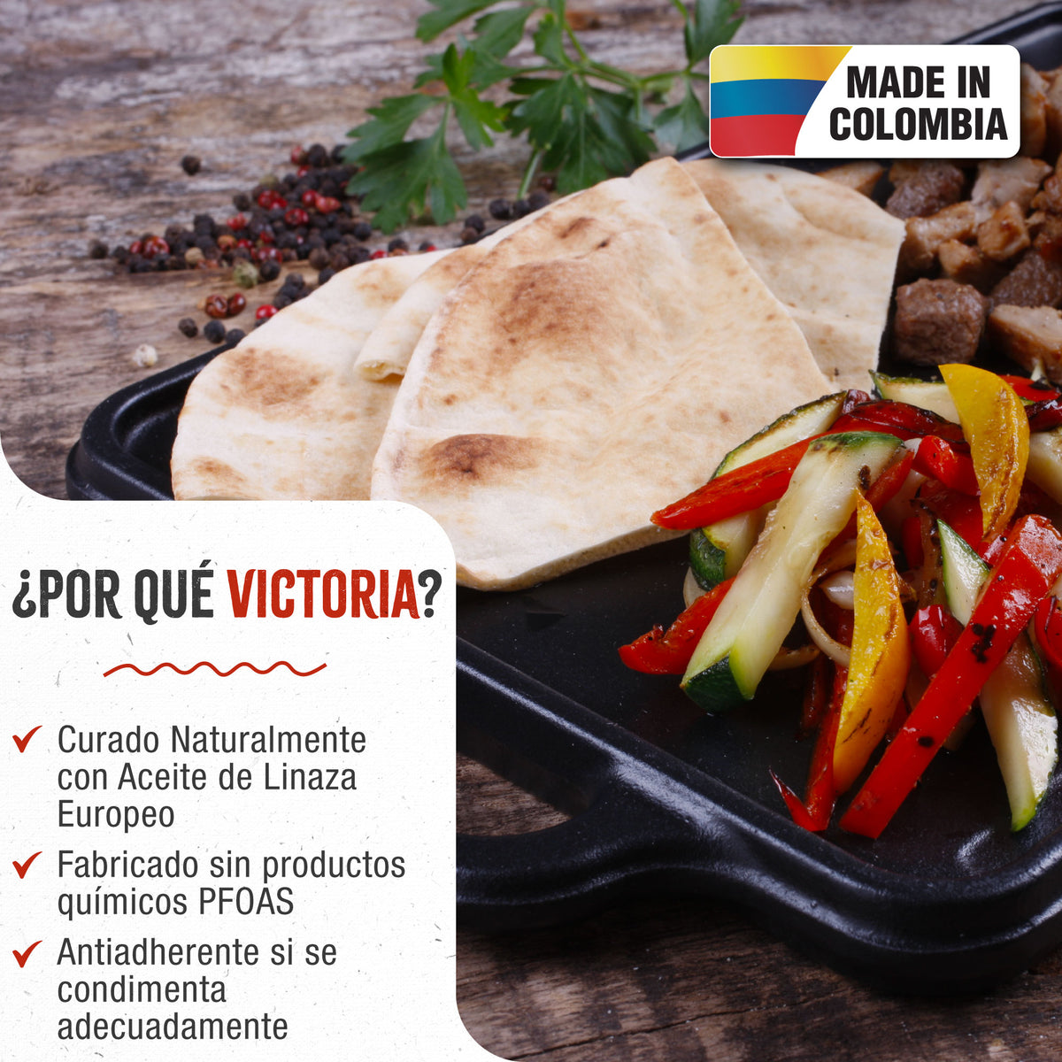 Plancha Asar Reversible Hierro Fundido Curado 33x21cm