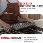 Wendbare Grillplatte Gusseisen Eingebrannt 33x21 cm
