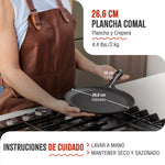 Plancha Comal Hierro Fundido Curado Ø 26.6cm
