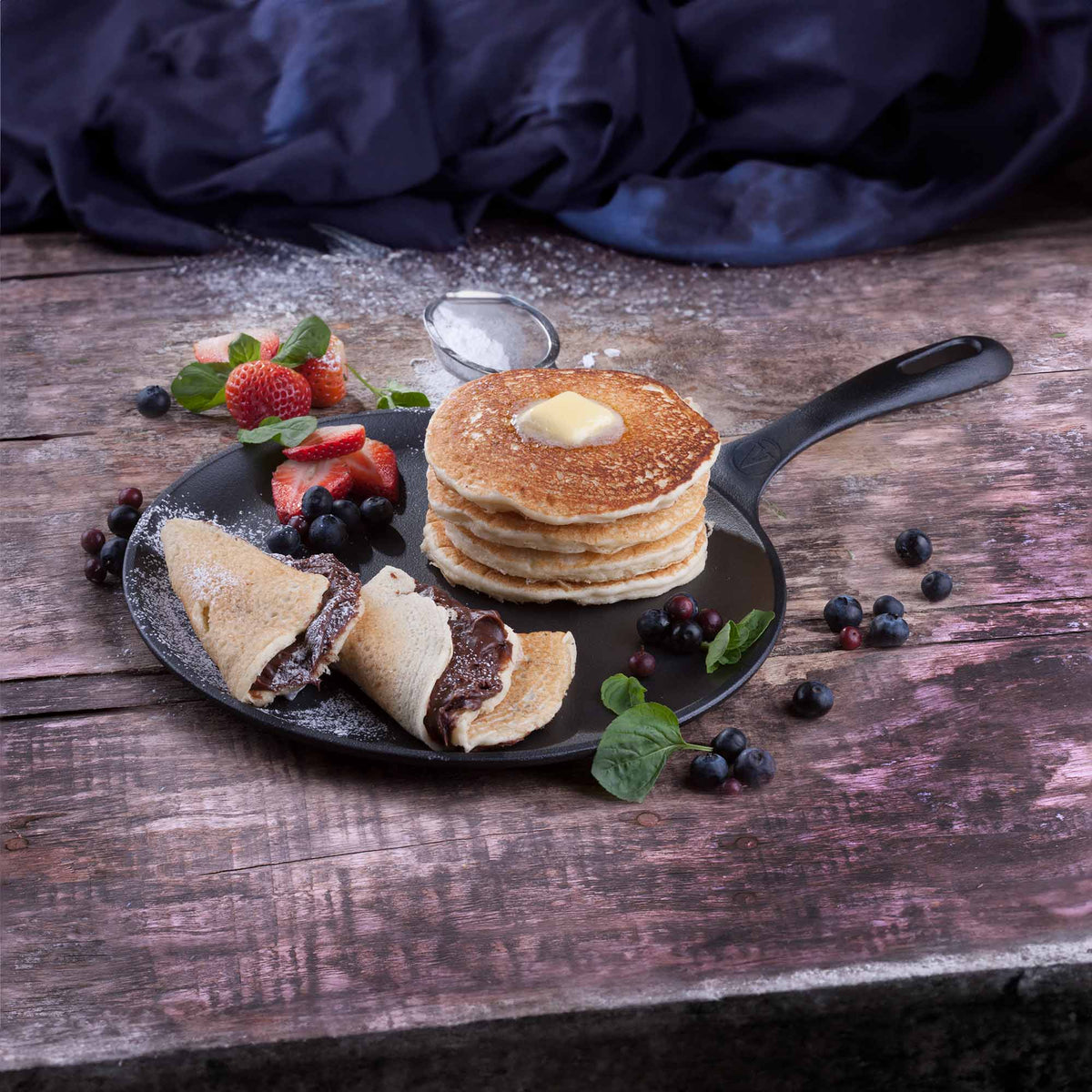 Plancha Comal Hierro Fundido Curado Ø 26.6cm