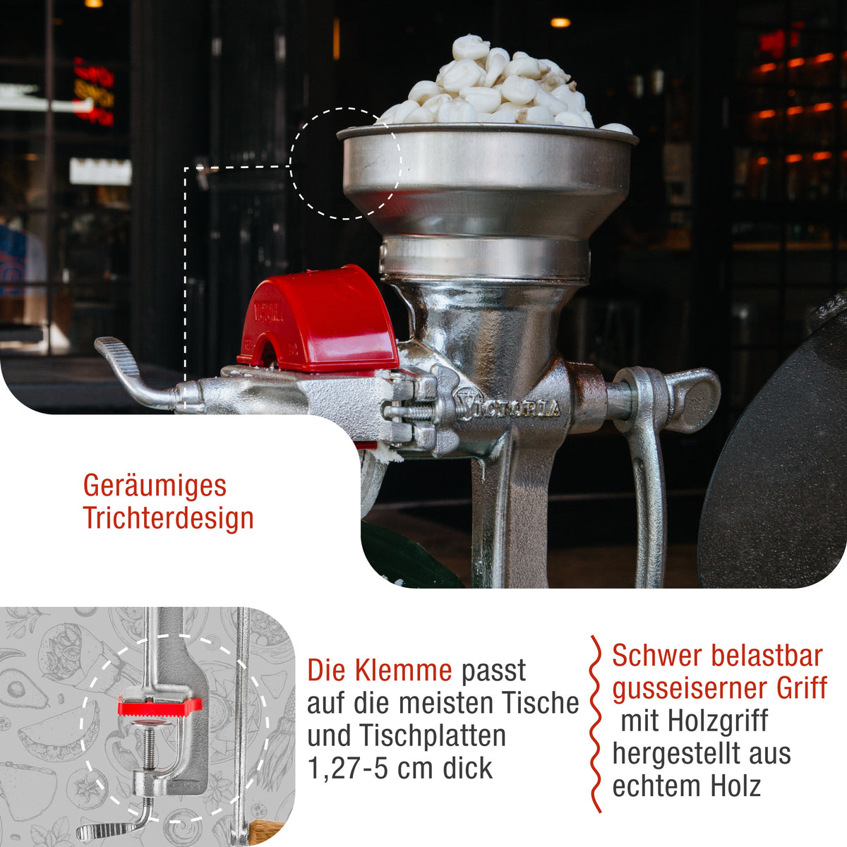 Getreidemühle Manuelle Gusseiserne Niedriger Trichter