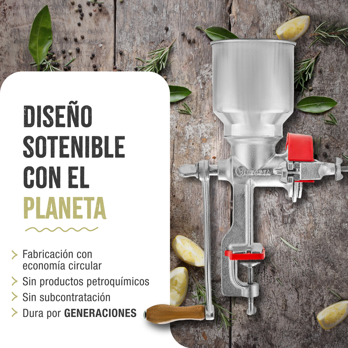 Molino Manual de Hierro Fundido Tolva Alta