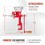 Getreidemühle Manuelle Gusseiserne Niedriger Trichter Rot