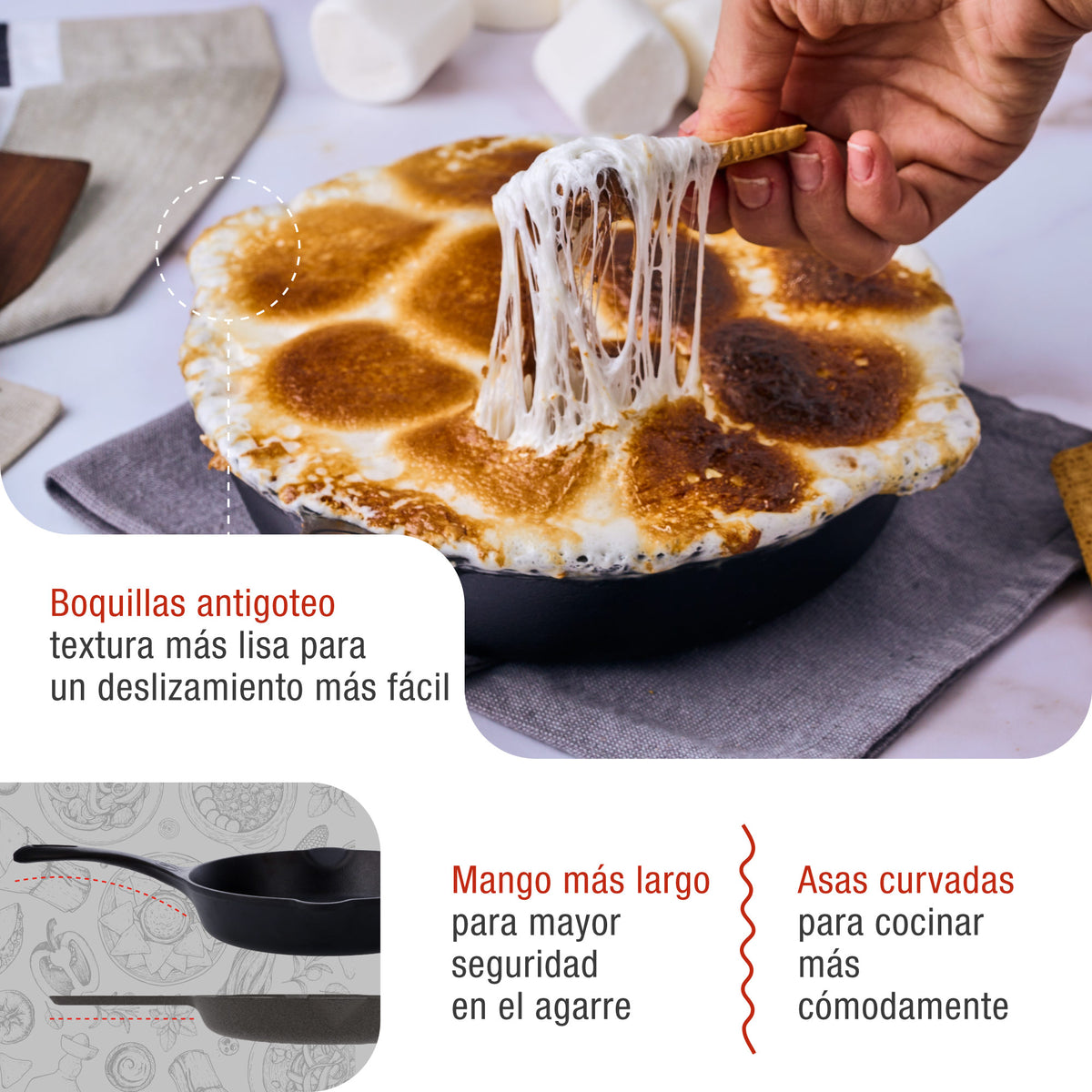 Sartén Hierro Fundido Curado Ø 20cm