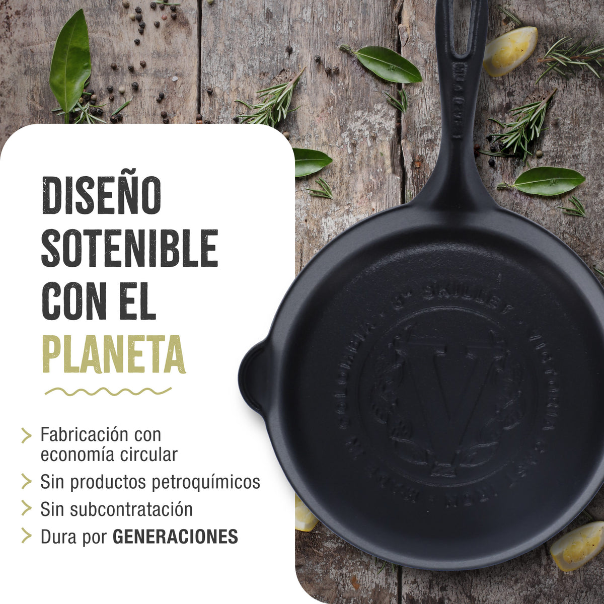 Sartén Hierro Fundido Curado Ø 20cm