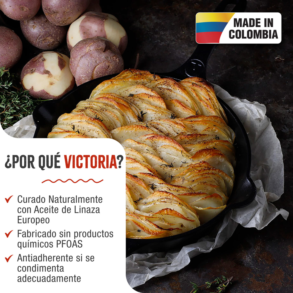 Sartén Hierro Fundido Curado Ø 25cm