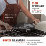 Grillpfanne Gusseisen Eingebrannte 25x25 cm