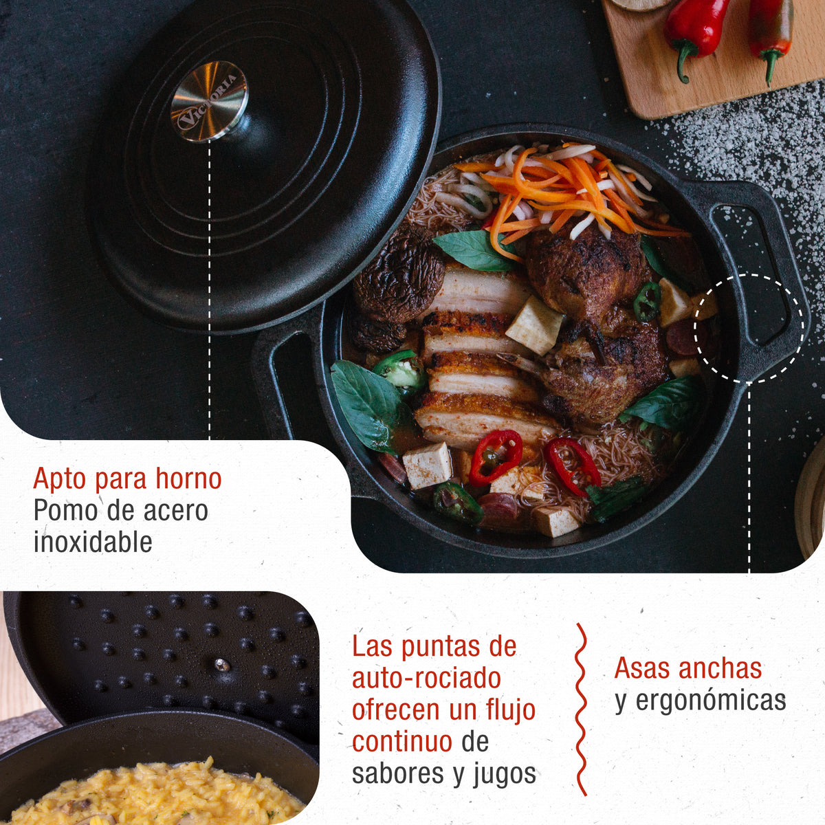 Horno Holandés Hierro Fundido Curado 3.8L