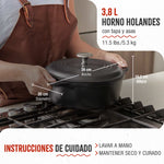 Horno Holandés Hierro Fundido Curado 3.8L