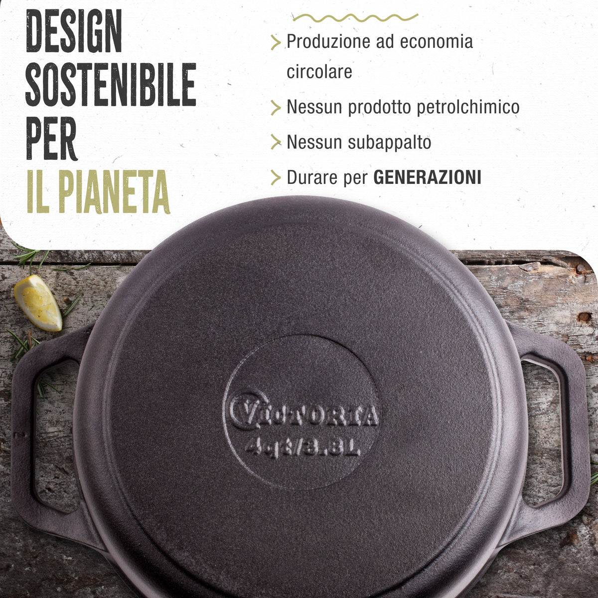Forno Olandese Pentola in Ghisa Stagionata 3.8 L