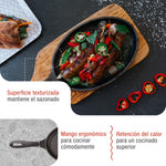 Sartén Fajita Hierro Fundido Curado 25x18cm