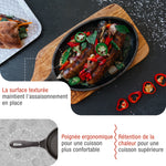 Poêle pour Fajitas en Fonte Assaisonné 25×18 cm