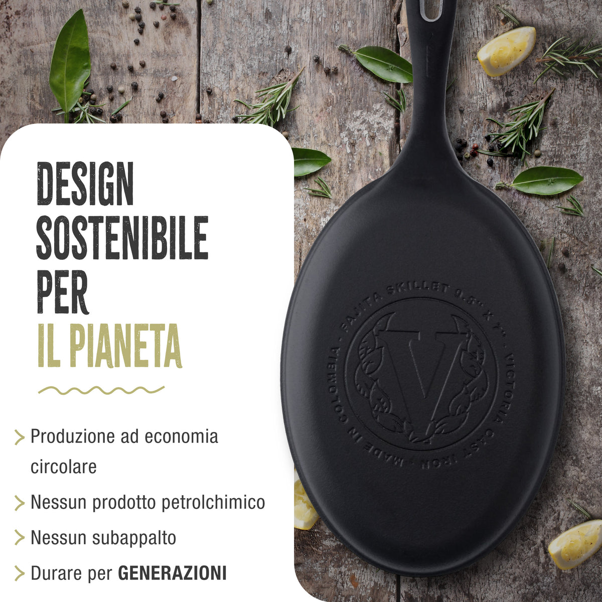 Padella per Fajita in Ghisa Stagionata 25×18 cm