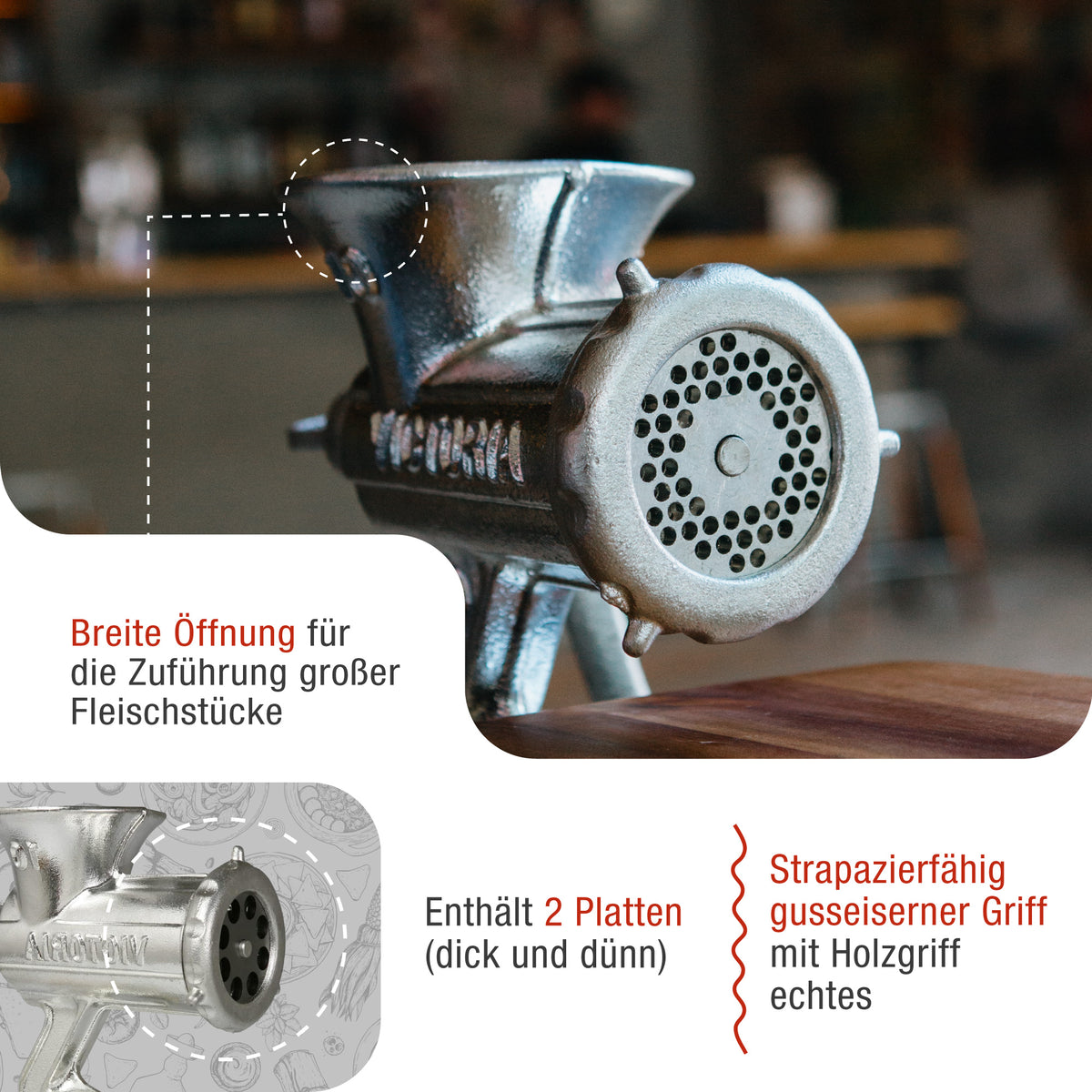Manueller Fleischwolf Wurstfüller N10