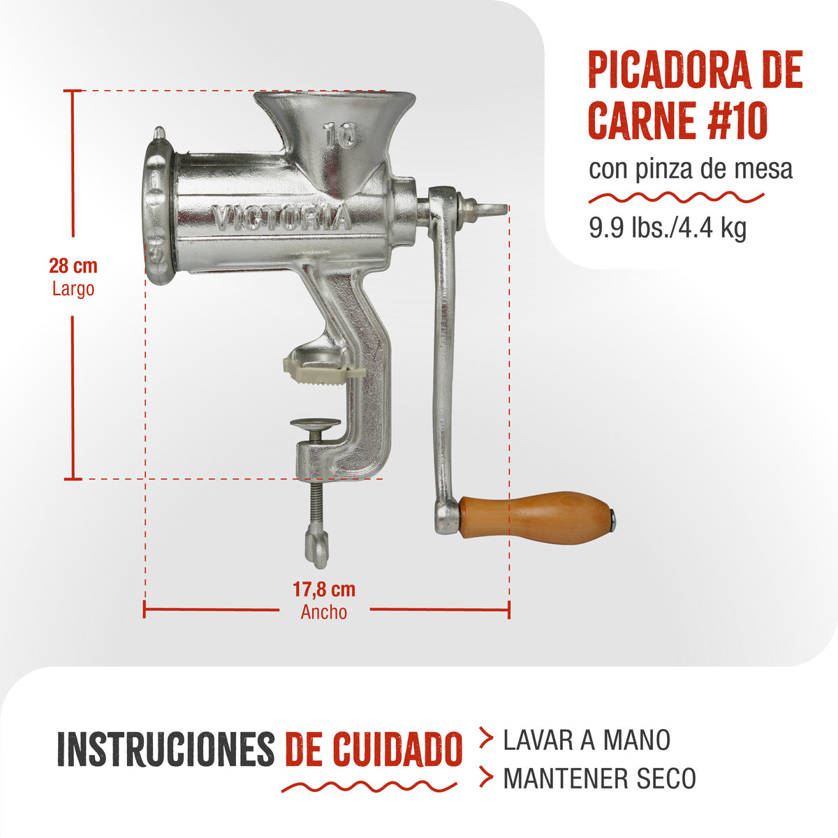 Picadora Trituradora de Carne Manual N10