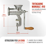 Tritacarne Manuale N10 Insaccatrice per Salsiccia