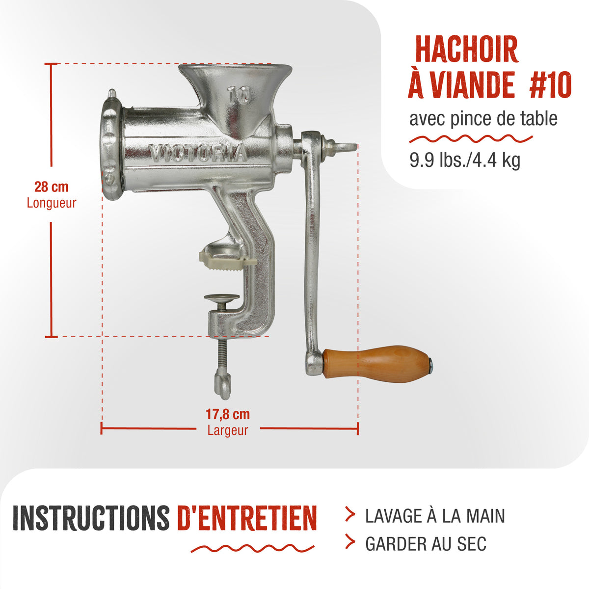 Hachoir à Viande Manuel Nº10