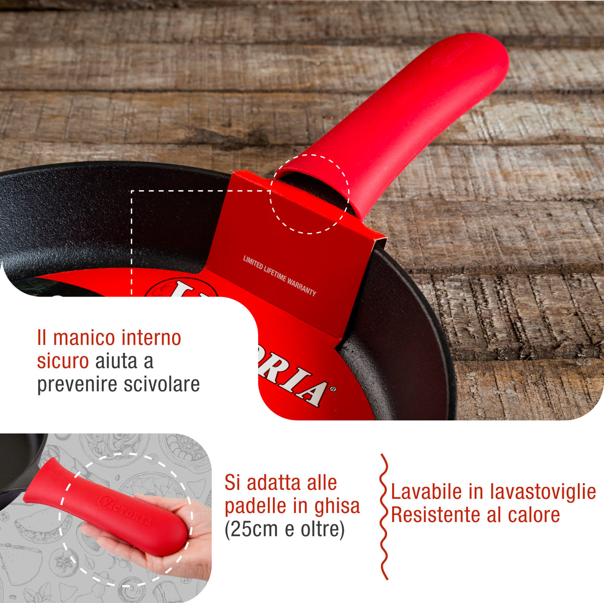 Supporto Manico in Silicona per Padelle Ø25–30 cm Grande