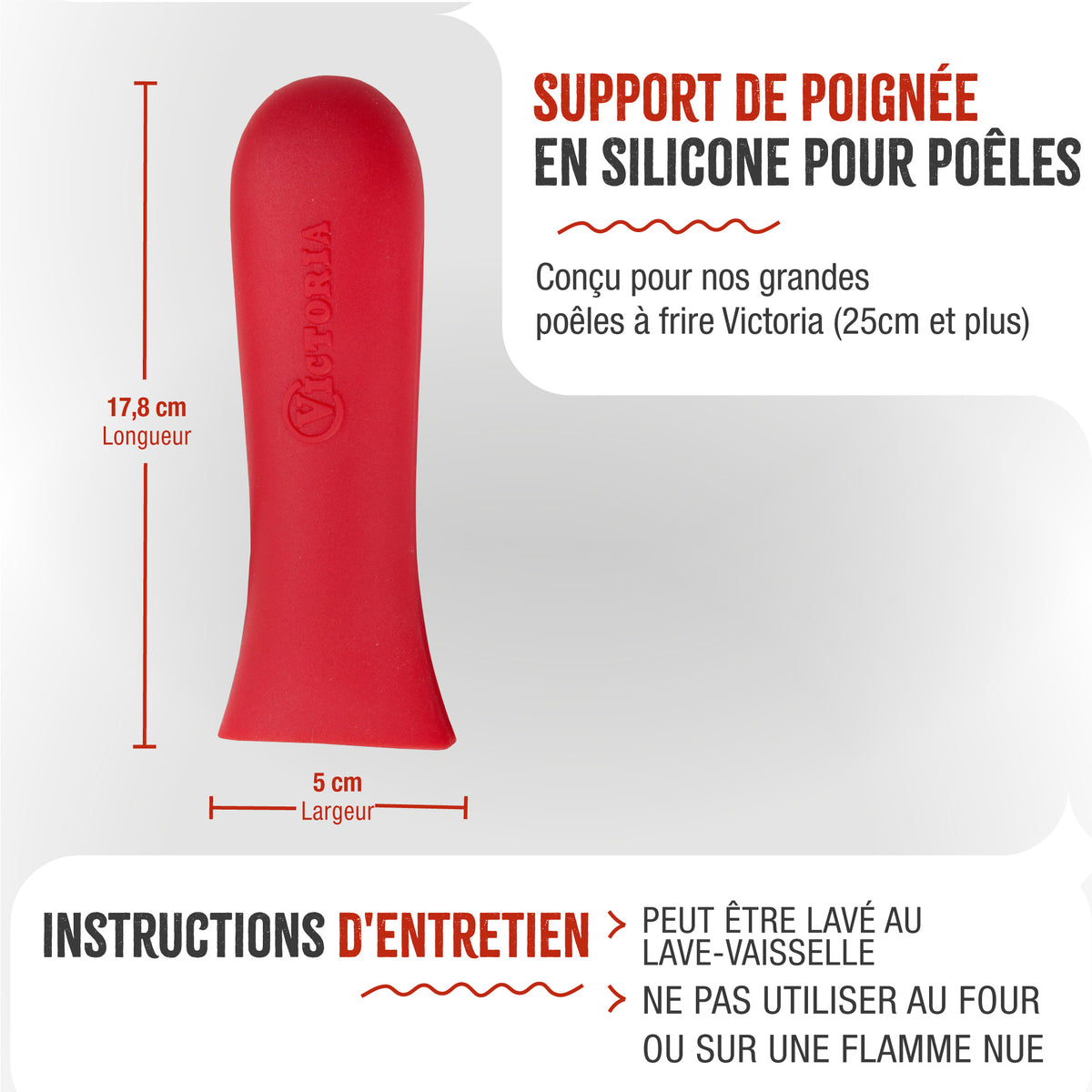 Support de Poignée Protection en Silicone pour Poêles Ø25–30 cm (grand)