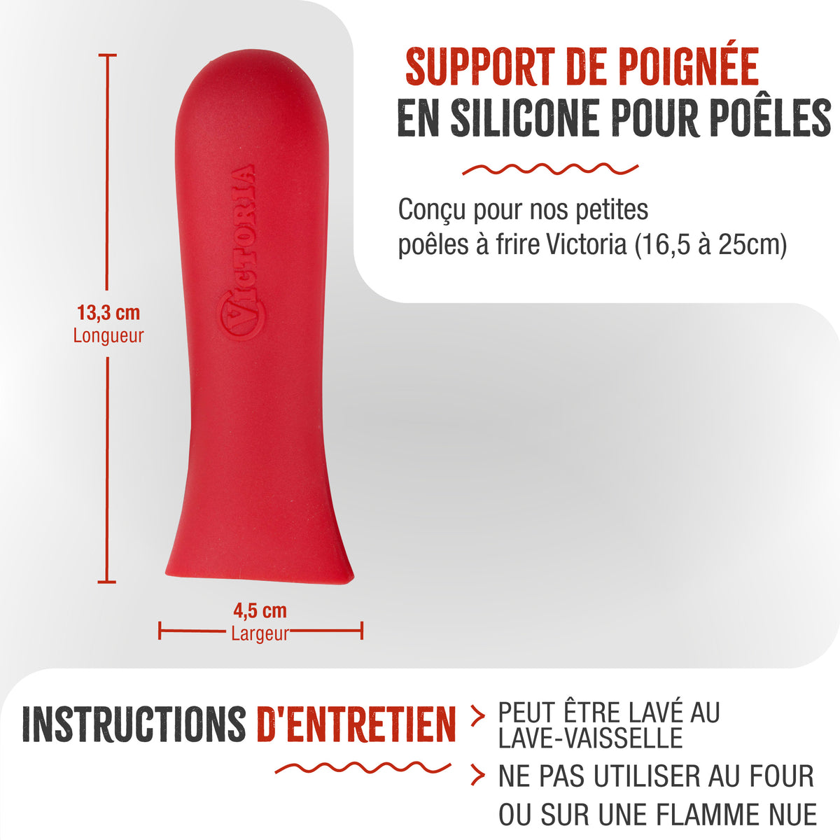Support de Poignée Protection en Silicone pour Poêles Ø16.5–20 cm (petit)