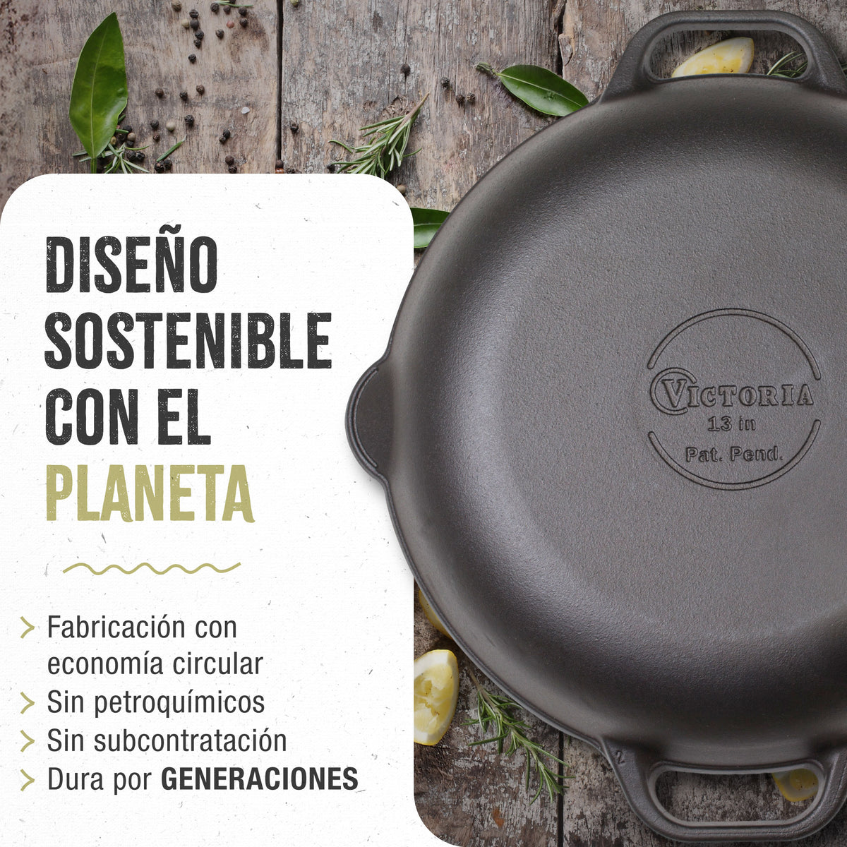 Paellera Hierro Fundido Curado Ø 33cm