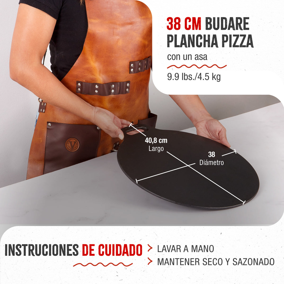 Budare Plancha Cocina Hierro Fundido Curado Ø 38cm