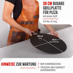 Grillplatte Budare Gusseisen Eingebrannte Ø 38 cm