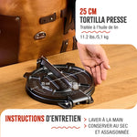Presse à Tortilla - Pataconera HD en Fonte Assaisonné Ø25 cm
