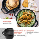 Horno Holandés Combo Hierro Fundido Curado 5.7L