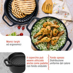 Forno Olandese Pentola Combo in Ghisa Stagionata 5.7 L