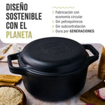 Horno Holandés Combo Hierro Fundido Curado 5.7L