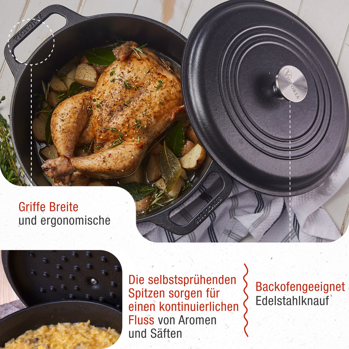 Dutch Oven Gusseisen Eingebrannte 5.7 L