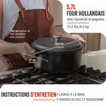 Cocotte en Fonte Assaisonnée 5.7 L