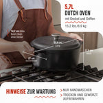 Dutch Oven Gusseisen Eingebrannte 5.7 L