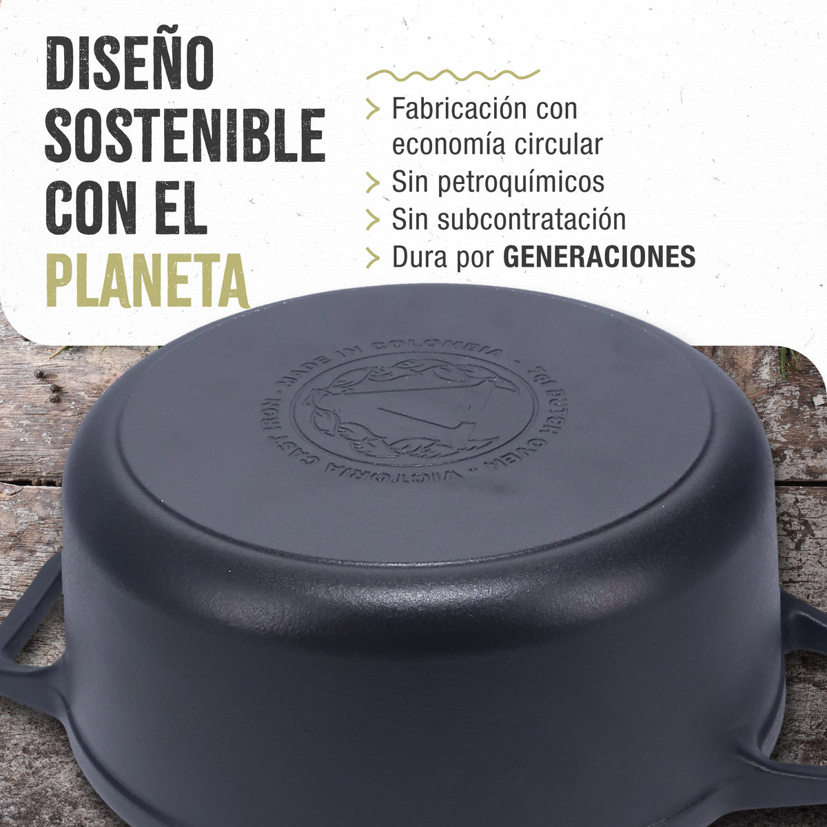 Horno Holandés Hierro Fundido Curado 5.7L