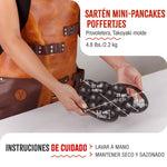 Provoletera Sartén Hierro Fundido Curado 15 Huecos para Poffertjes y Takoyaki