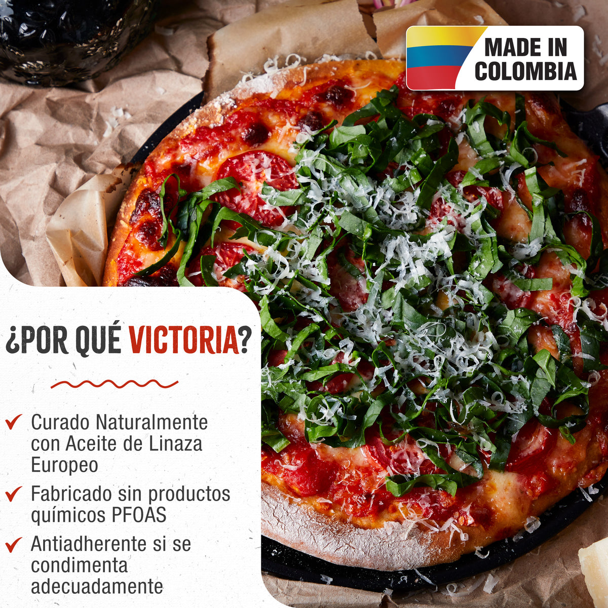 Plancha Pizza Hierro Fundido Curado Ø 25cm