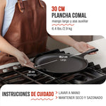 Plancha Comal Hierro Fundido Curado Ø 30cm