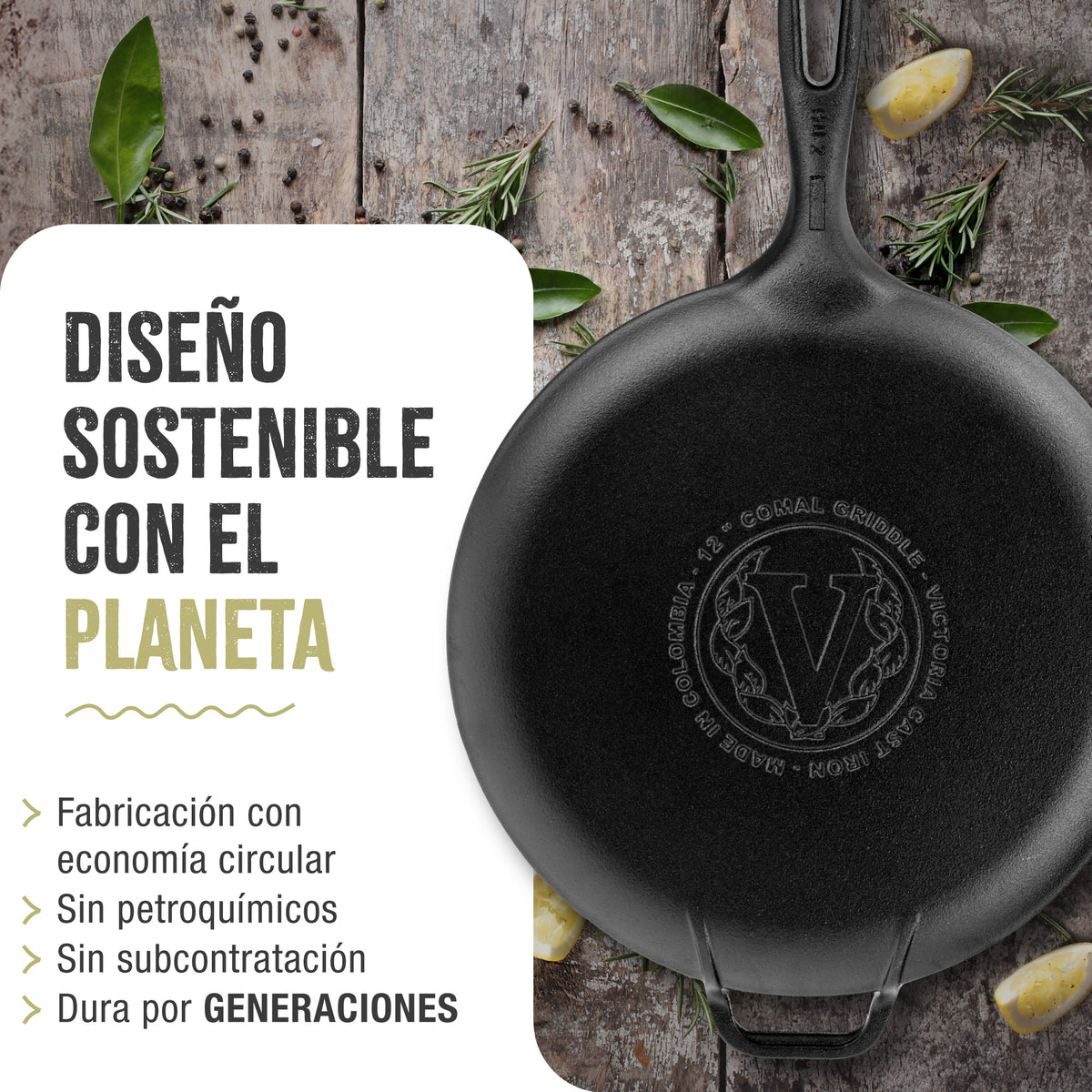 Plancha Comal Hierro Fundido Curado Ø 30cm