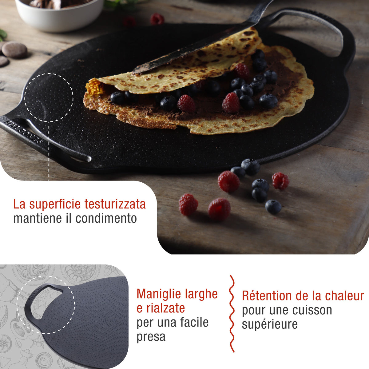 Teglia per Pizza in Ghisa Stagionata Ø38 cm