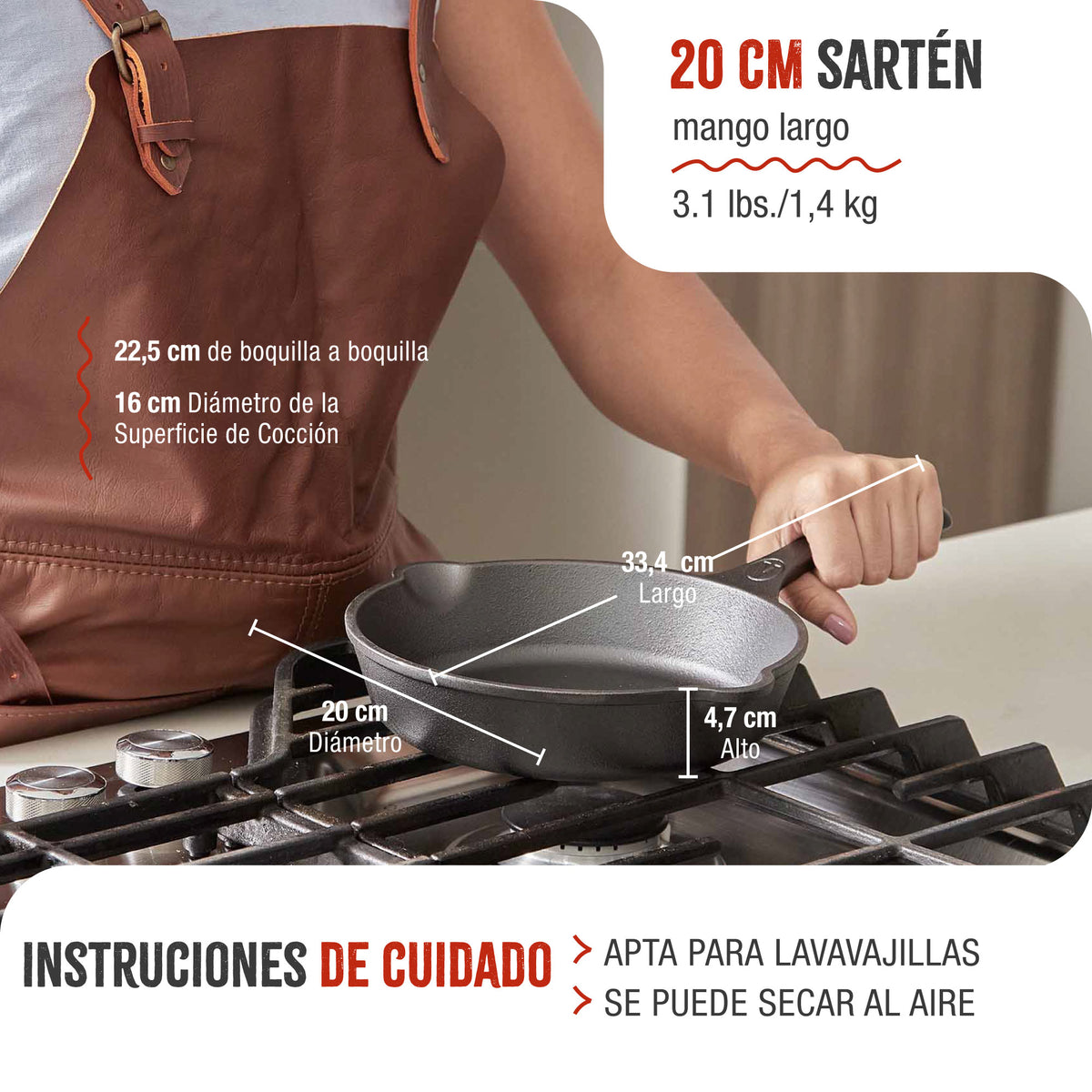 Sartén Hierro Fundido Esmaltado Ø 20cm