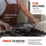 Grillpfanne Emaillierte Gusseisen 25x25 cm