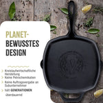 Grillpfanne Emaillierte Gusseisen 25x25 cm
