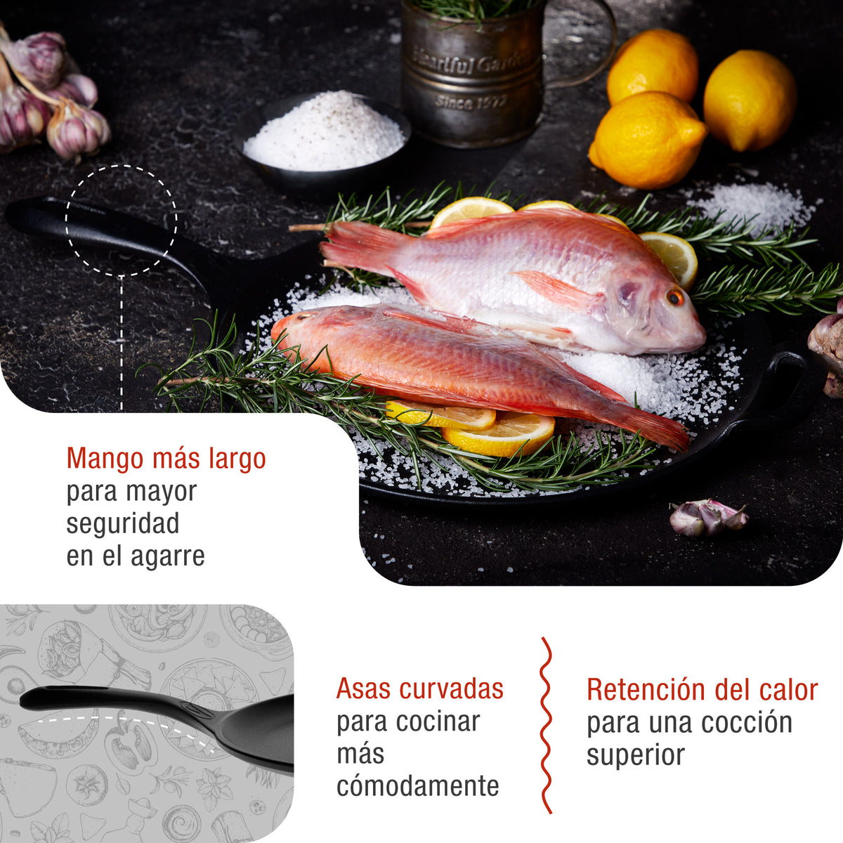 Plancha Comal Hierro Fundido Esmaltado Ø 30cm