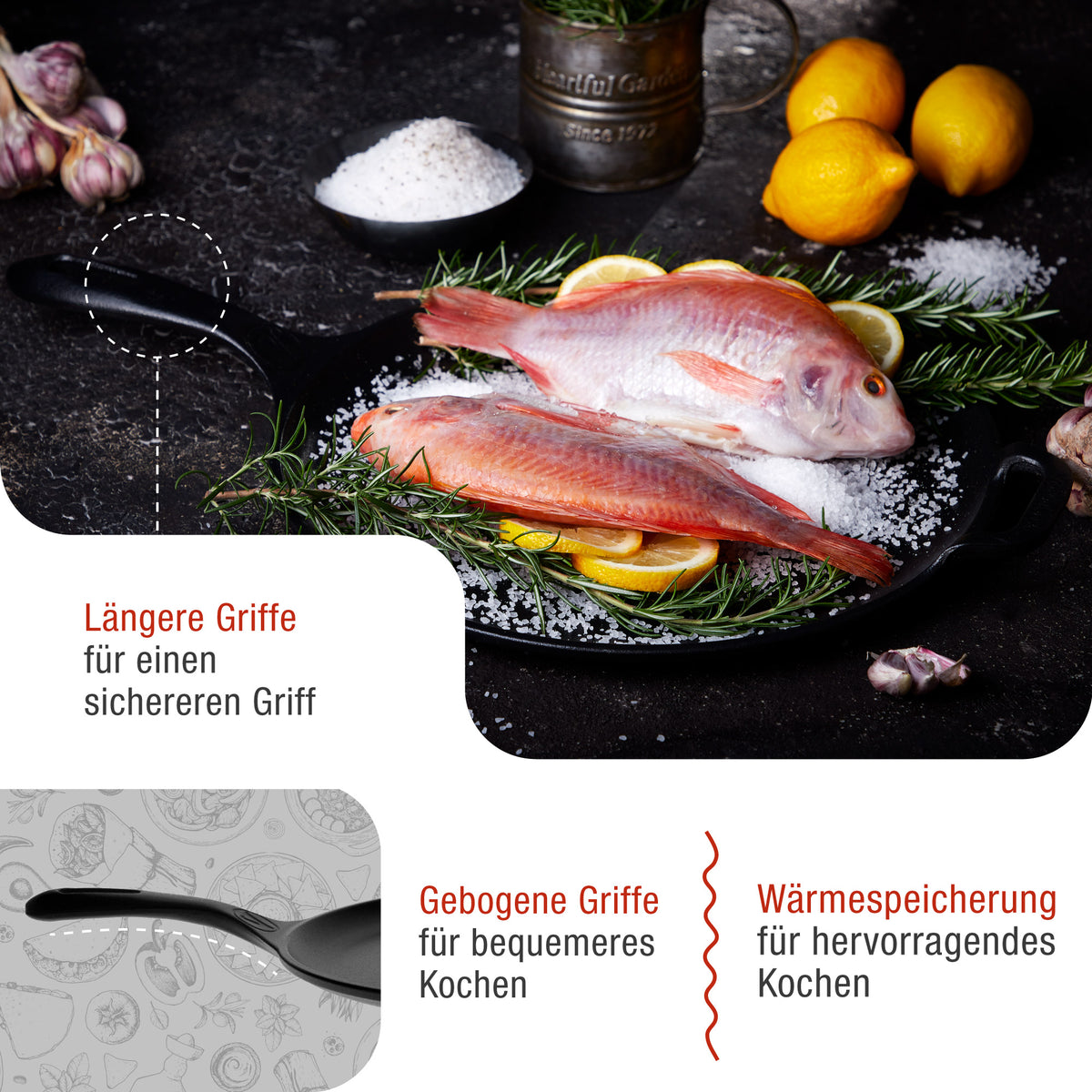Comal-Grillplatte Emaillierte Gusseisen Ø 30 cm