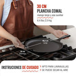 Plancha Comal Hierro Fundido Esmaltado Ø 30cm