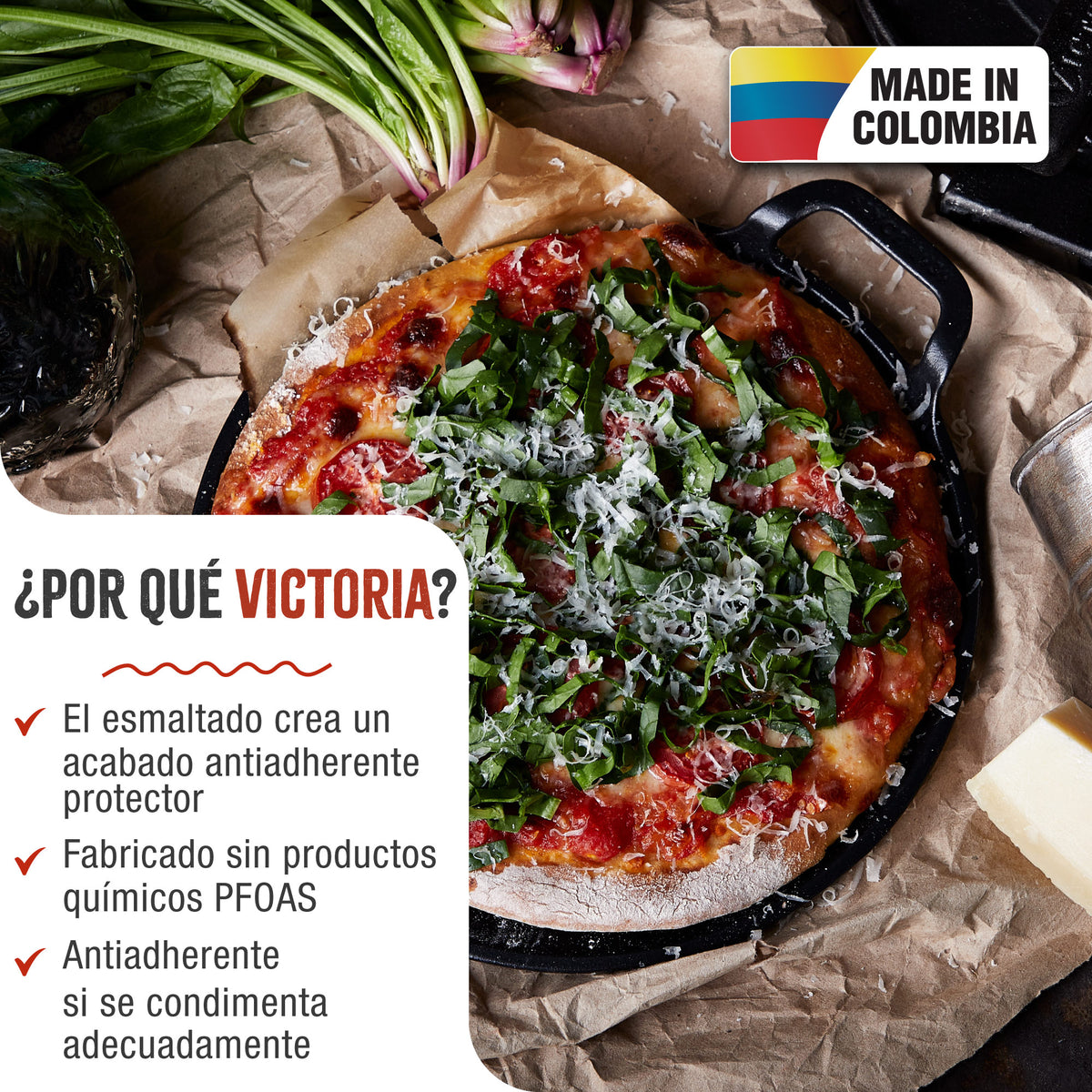 Plancha Pizza Hierro Fundido Esmaltado Ø 25cm