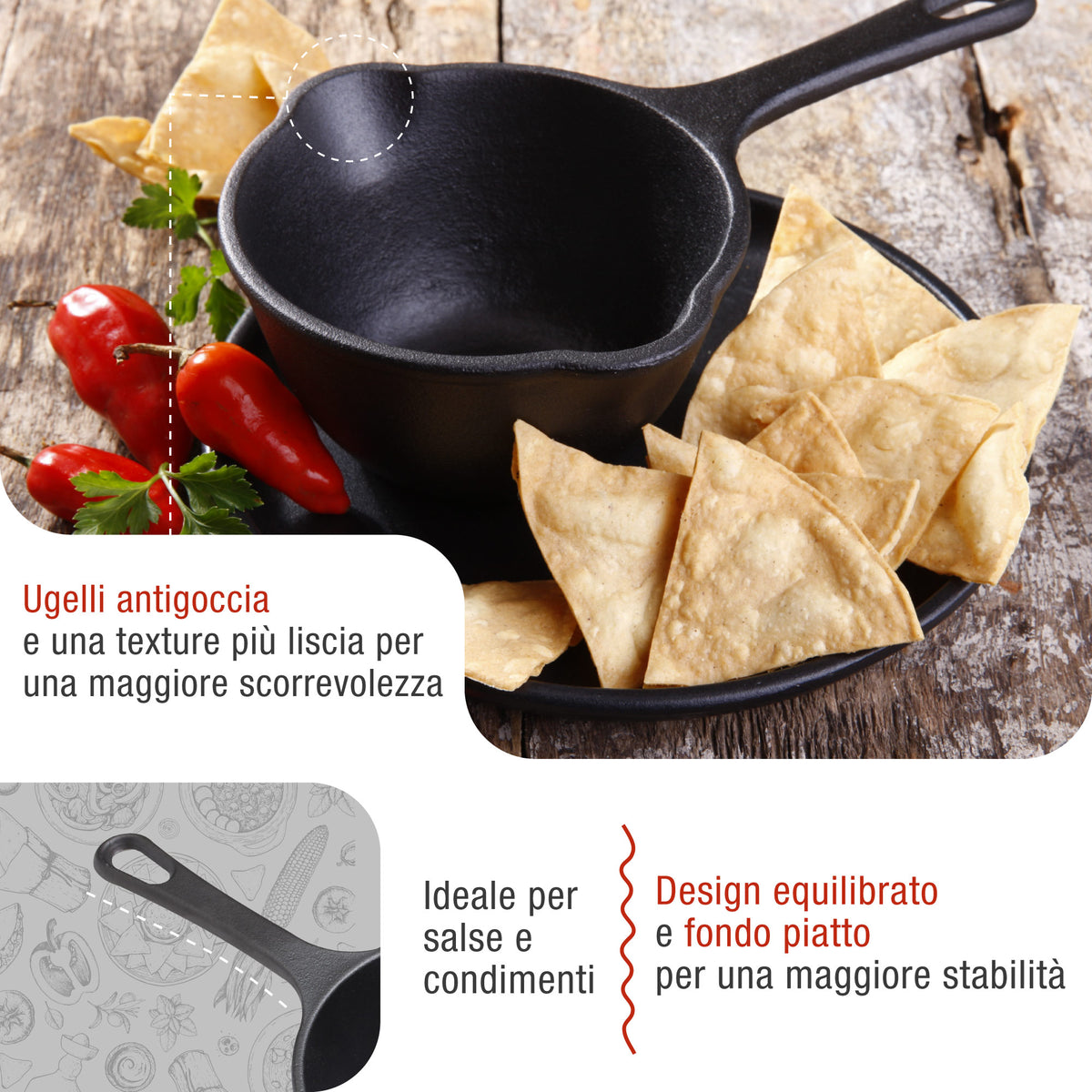 Pentolino per Salse in Ghisa Smaltata 0.4 L