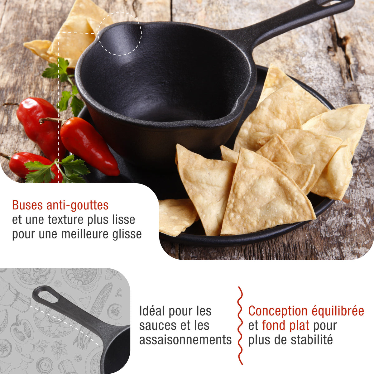 Casserole à Sauce Fonte Émaillée 0.4 L