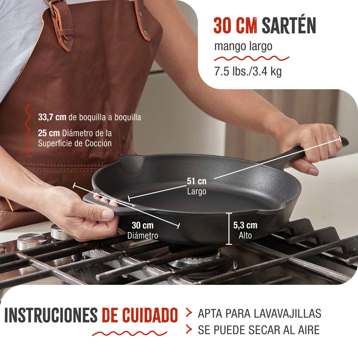 Sartén Hierro Fundido Esmaltado Ø 30cm